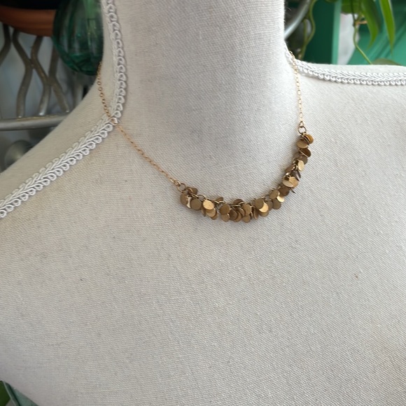Delicate miniature gold coin and chain necklace - Picture 3 of 5